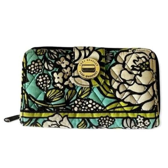 Vera Bradley Turn Lock Wallet Island Blooms - Picture 1 of 9